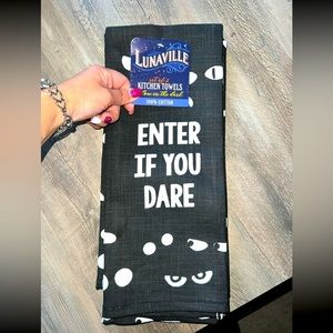 LUNAVILLE Glow In The Dark Ghost Print Kitchen Towels